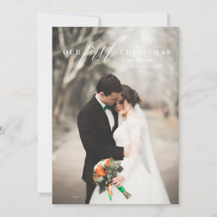 Eerste Kerstmis Mr. & Mrs Holiday-fotokaart Feestdagenkaart