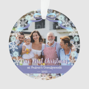 Eerste kerstmis Nieuwe babygrootouders Snowflakes  Ornament