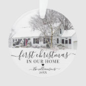 Eerste Kerstmis Nieuwe Thuis Foto Ornament (voorkant)