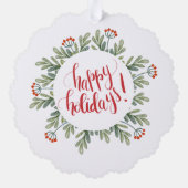 Eerste Kerstmis Oma Opa Foto Bessen Ornament Kaart (Achterkant)