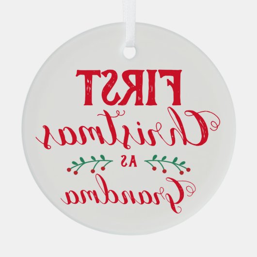 Eerste Kerstmis: oma red & white keepomwille Glas Ornament (Achterkant)