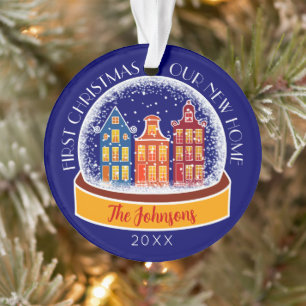 Eerste Kerstmis Onze Nieuwe Huis Snowglobe Kerstmi Ornament
