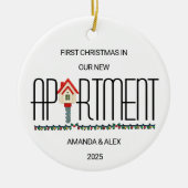 Eerste Kerstmis op maat in ons nieuwe appartement Keramisch Ornament (Voorkant)