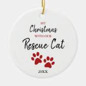 Eerste Kerstmis op maat met onze nieuwe reddingska Keramisch Ornament (Voorkant)