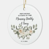 Eerste Kerstmis op persoonlijke titel als een fami Keramisch Ornament (Links)