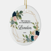 Eerste Kerstmis op persoonlijke titel als grootoud Keramisch Ornament (Rechts)