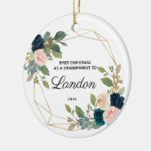 Eerste Kerstmis op persoonlijke titel als grootoud Keramisch Ornament (Links)