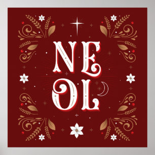 Eerste Kerstmis Poster 24x24 noel