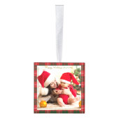 Eerste Kerstmis Prettige feestdagen Grootmafoto's Kubus Ornament (Rechts)