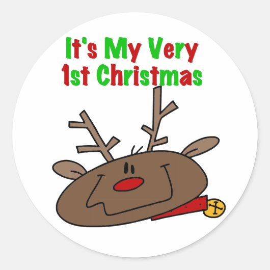 Eerste Kerstmis Ronde Sticker (Voorkant)
