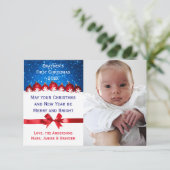 Eerste Kerstmis Rood Ornament - 3x5 Kerstkaart Kaart (Staand voorkant)