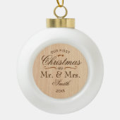 Eerste Kerstmis Rustic Elegant Keramische Bal Ornament (Voorkant)
