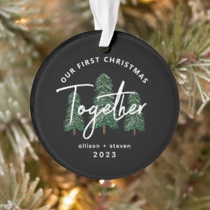 Eerste Kerstmis Samen 2023 Evergreen Koppels Ornament