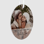 Eerste Kerstmis samen | 2 foto vakantieboom Ornament (voorkant)