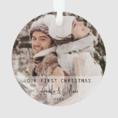 Eerste Kerstmis samen | 2 foto vakantieboom Ornament (achterkant)