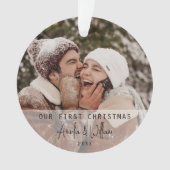 Eerste Kerstmis samen | 2 foto vakantieboom Ornament (voorkant)