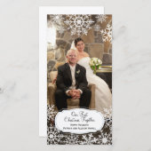 Eerste Kerstmis samen - Elegant Snowflake Feestdagenkaart (Voorkant / Achterkant)