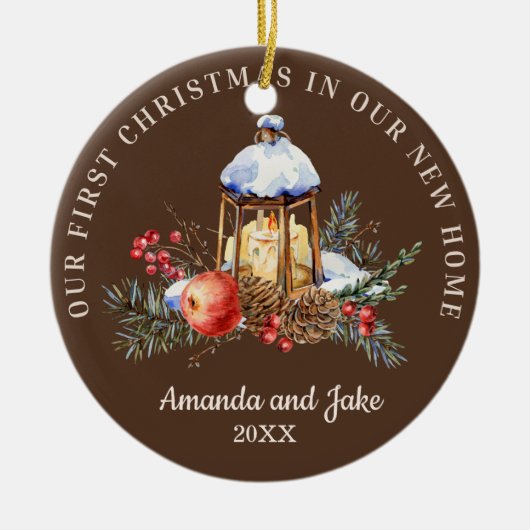 Eerste Kerstmis samen Keramisch Ornament (Voorkant)