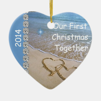 Eerste Kerstmis SAMEN MET BEACH 2014 Keramisch Ornament
