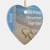 Eerste Kerstmis SAMEN MET BEACH 2019 Keramisch Ornament (Rechts)