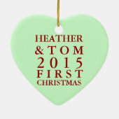Eerste Kerstmis samen met chevron Keramisch Ornament (Achterkant)