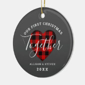Eerste Kerstmis samen met Rustic Heart gepersonali Keramisch Ornament (Links)