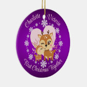 Eerste Kerstmis samen moeder en dochter rendieren Keramisch Ornament (Rechts)