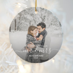Eerste kerstmis samen op maat gemaakte foto witte  keramisch ornament