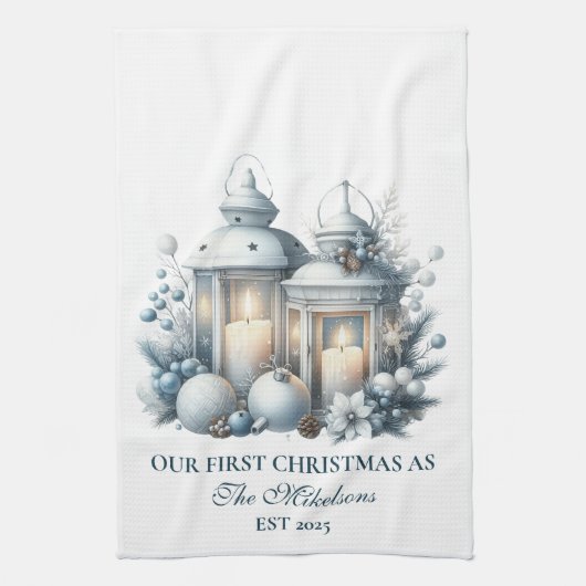 Eerste Kerstmis samen Theedoek (Verticaal)