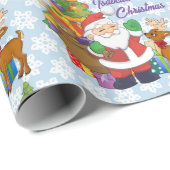 Eerste Kerstmis Santa Baby's aangepaste naam Cadeaupapier (Rol Hoek)