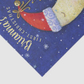 Eerste Kerstmis Santa Moon Monogrammed Naam Tissuepapier (Detail)