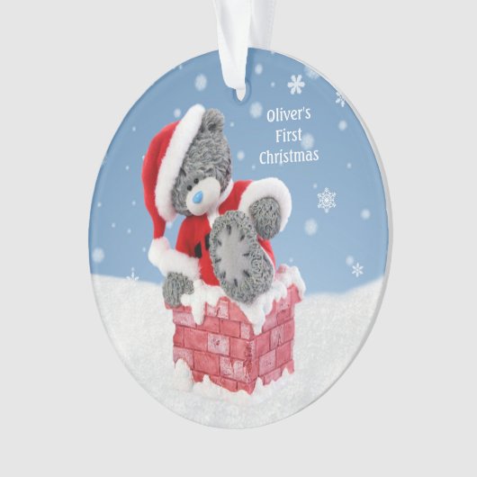 Eerste Kerstmis, Santa Teddy Bear Ornament (voorkant)