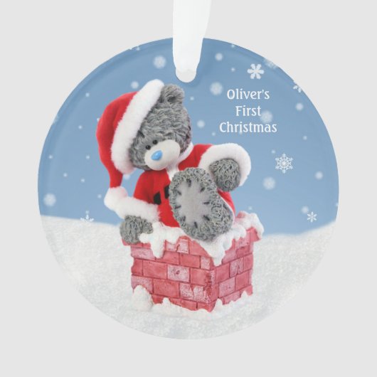 Eerste Kerstmis, Santa Teddy Bear Ornament (voorkant)