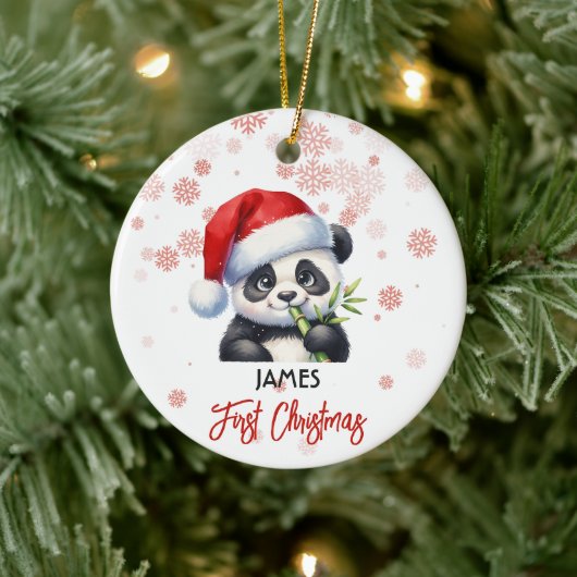 Eerste Kerstmis schattig Panda baby Ornament (Boom)