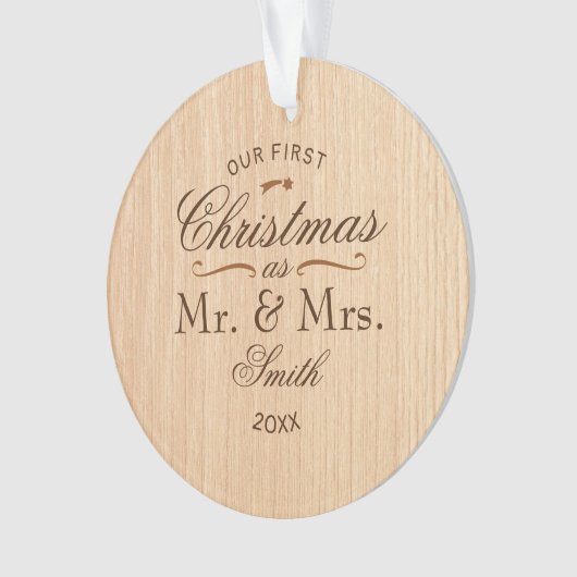 Eerste Kerstmis - Speciaal Rustisch Ornament (voorkant)