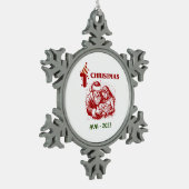 EERSTE KERSTMIS TIN SNEEUWVLOK ORNAMENT (Links)