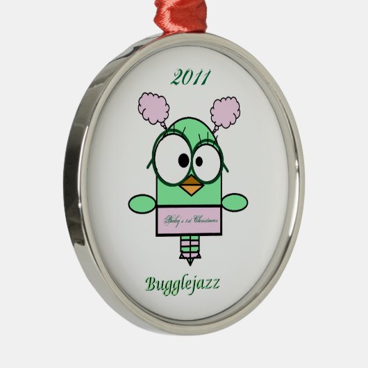 Eerste Kerstmis van Bugglejazz Baby in 2011 Metalen Ornament (Rechts)