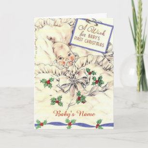 Eerste Kerstmis van Cute Baby Feestdagen Kaart