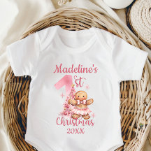 Eerste kerstmis van de baby aangepaste naam peperk