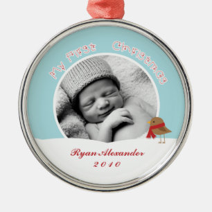 Eerste Kerstmis van de baby Metalen Ornament