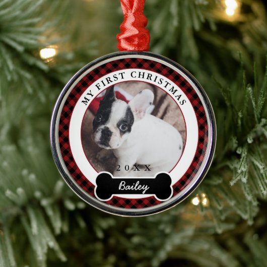 Eerste Kerstmis van de hond Metalen Ornament (Boom)