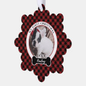Eerste Kerstmis van de hond Ornament Kaart (Links)