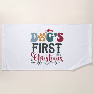 Eerste Kerstmis van de hond Strandlaken