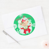Eerste Kerstmis van een speciaal kind Ronde Sticker (Envelop)