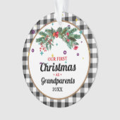 Eerste Kerstmis van grootouder met eigen merk Ornament (voorkant)