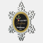 Eerste Kerstmis van grootouders Tin Sneeuwvlok Ornament (Rechts)