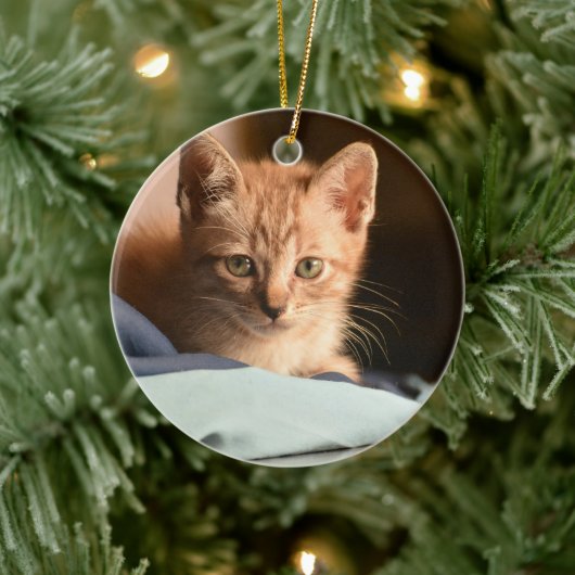 Eerste Kerstmis van Kitten Keramisch Ornament (Boom)