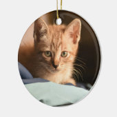 Eerste Kerstmis van Kitten Keramisch Ornament (Links)