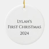 Eerste Kerstmis van Kitten Keramisch Ornament (Achterkant)