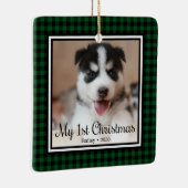 Eerste Kerstmis van Puppy Keramisch Ornament (Rechts)